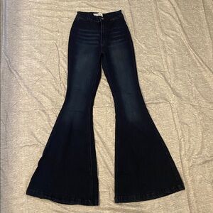 KanCan Super Flare Jeans Dark Wash Sz 5 High Waisted Excellent Condition